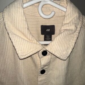 H&M Beige Corduroy Shirt with Black Buttons